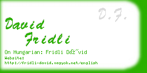 david fridli business card